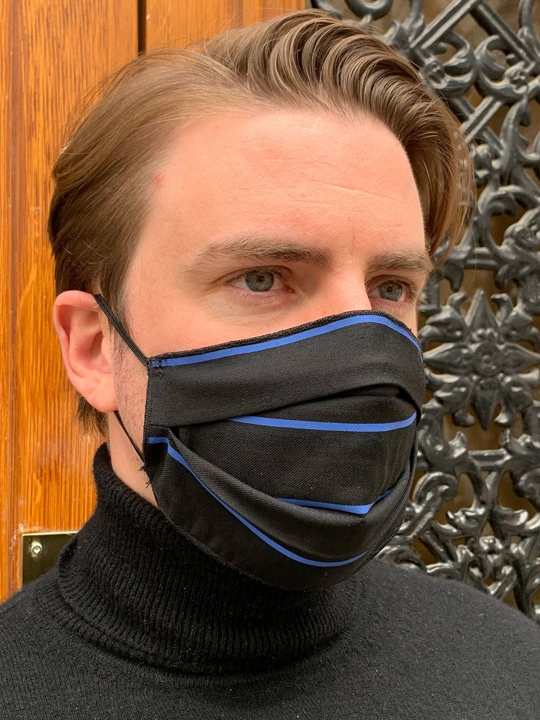 Masque de Protection Noir Rayé Bleu homme